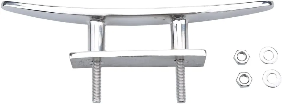 MIZUGIWA Boat Cleat Dock Cleat 4 inch 5 inch 6 inch 8inch Open Base Boat Cleat, Mooring Boat Deck Cleats 316 Stainless Steel with Fasteners for Boat Docks, Decks,Kayaks,Marine