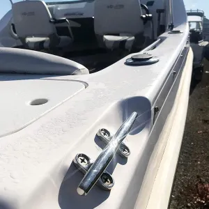 MIZUGIWA Boat Cleats Stainless Steel 4 inch 5 inch 6 inch 8inch Marine Dock Cleat Open Base with Fasteners for Boat Docks,Decks,Kayaks,Marine, Silver/Black