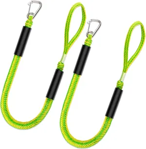 Mooring with 3ft Bungee Dock Line 2-Pack - Essential Accessories for Diverse Watercraft Built in Snubber, Kayak, Watercraft, SeaDoo, Jet Ski, Pontoon, Canoe, Power Boat
