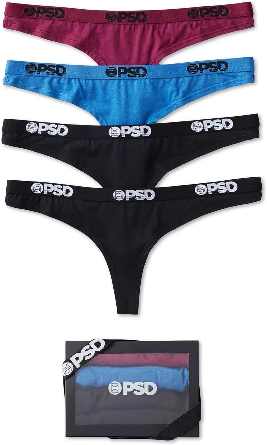 Multi | Tones Mdl Sld Th 4pk PSD Women's Tones Modal Solid Color Thong - 4 Pack Gift Set