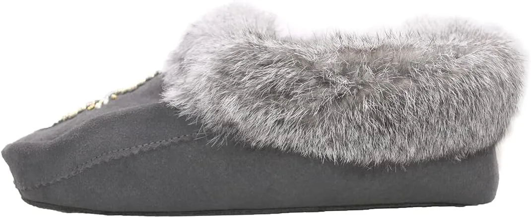 Native dechic Slippers Unisex Canadian-Made Moccasins Leather Slippers for Women Luxury Slippers Real Fur Slippers