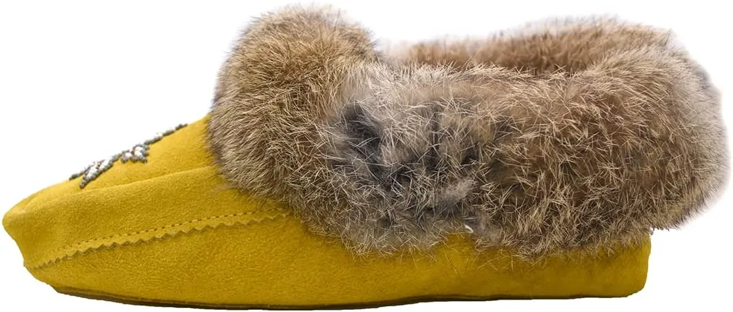 Native dechic Slippers Unisex Canadian-Made Moccasins Leather Slippers for Women Luxury Slippers Real Fur Slippers