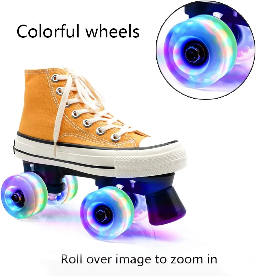 Nezylaf 4 Pack 32 x 58 mm 78A Light up Roller Skate Wheels, Skate Wheels with Bearings Installed for Indoor or Outdoor Double Row Skating and Skateboard Accessories 32 x 58 mm 78A