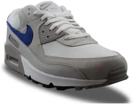 Nike Air Max 90 Men's Shoes (DM0029-110, White/College Grey/Summit White/Racer Blue)