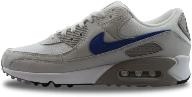Nike Air Max 90 Men's Shoes (DM0029-110, White/College Grey/Summit White/Racer Blue)