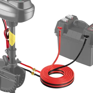 NOVINO Trolling Motor Battery Cable Extension Wire Kit-10 Feet 8 Gauge Wire for Extending Battery Cable to Trolling Motor,Fits Marine Fishing Boat