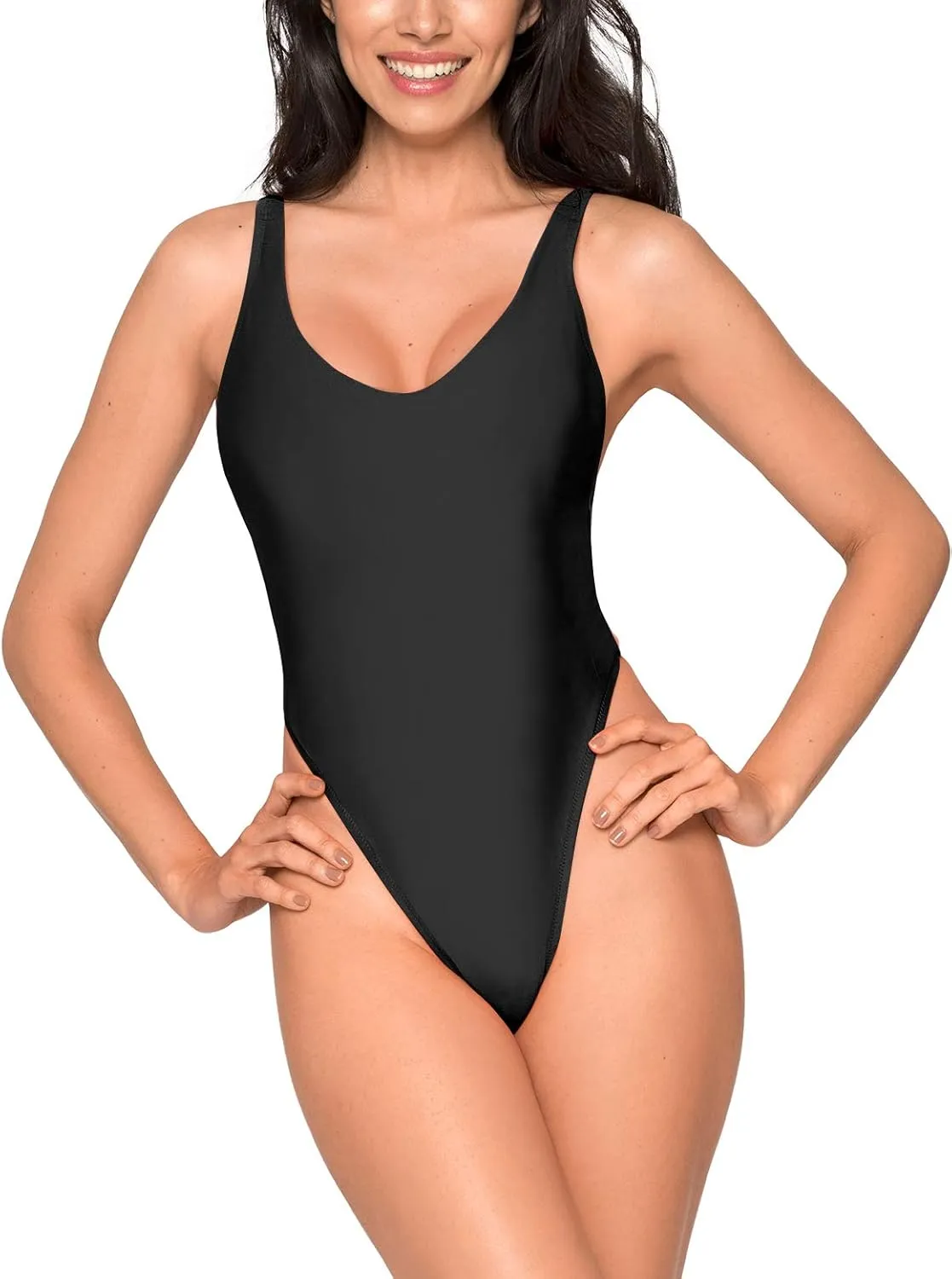 Ocean Blues Women's Sexy Thong One Piece Swimsuit High Cut Adjustable One Piece Bathing Suits