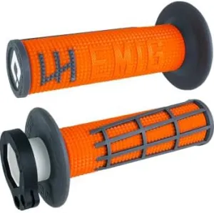 ODI LOCK ON EMIG 2.0 V2 MOTORCYCLE GRIPS DIRTBIKE OFFROAD MX for 2 & 4 STROKE 7/8"" HANDLEBARS TWIST THROTTLE ORANGE/GRAPHITE USA MADE K.T.M.