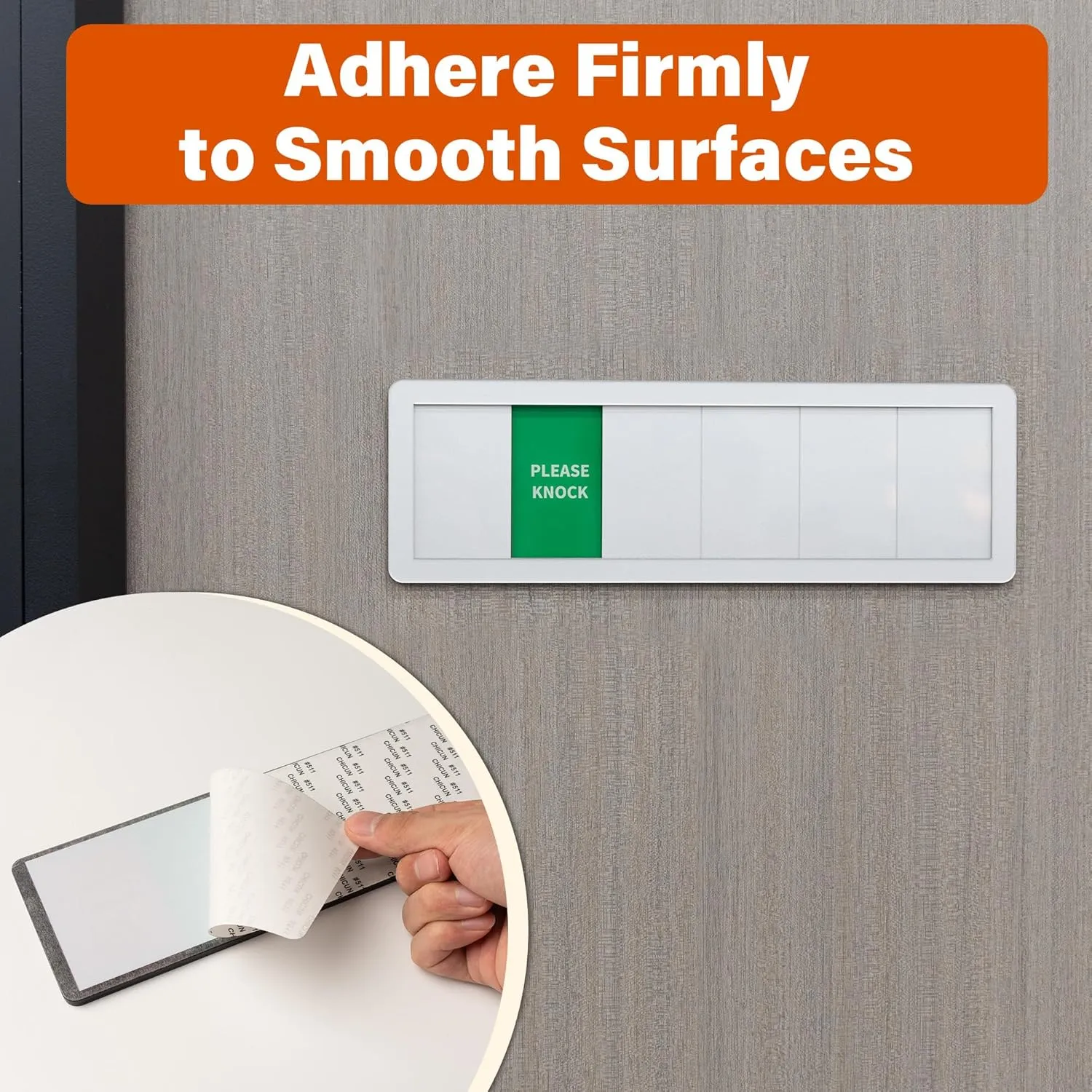 Office Door Signs 5 Options Do Not Disturb, Please Knock, In A Meeting, Out Of Office, Working Remotely Privacy Door Slider Sign for Meeting & Conference Room Black