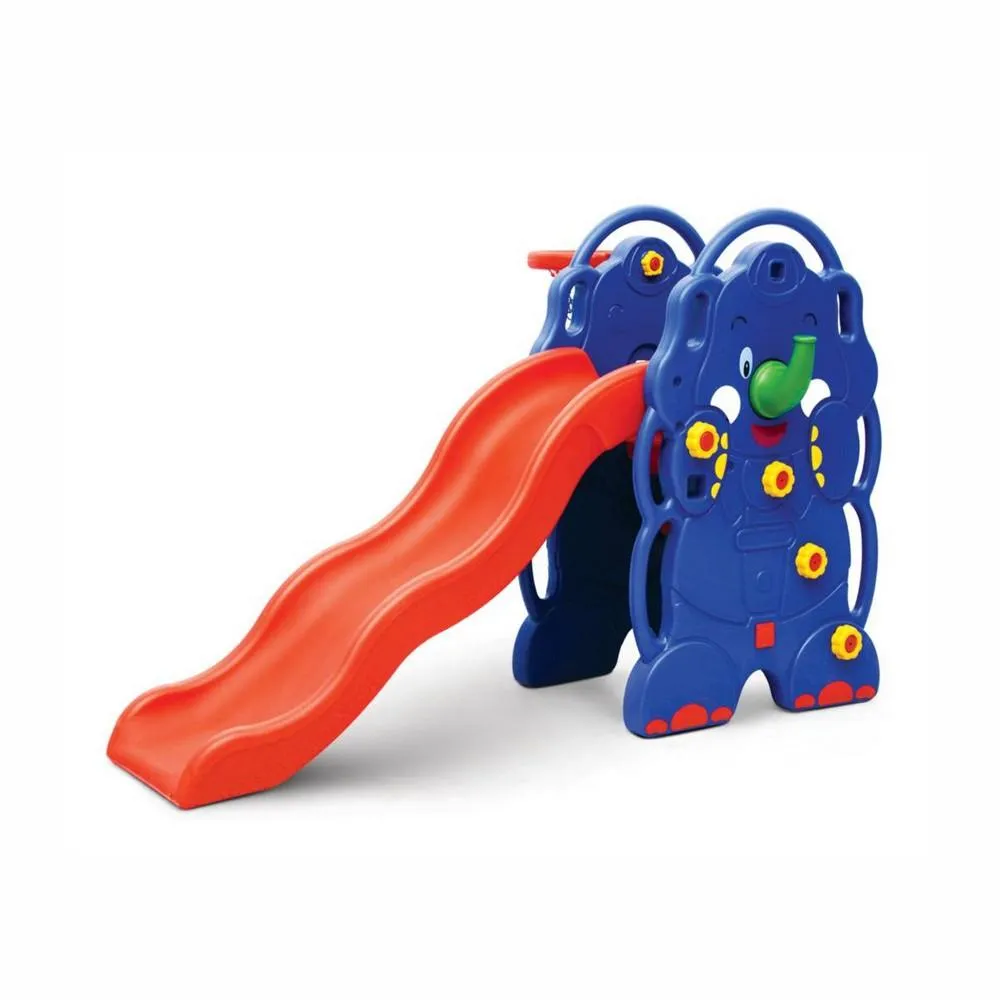 Ok Play Elephant Foldable Slide for Kids, Red & Blue, Ages 2 to 4 Years