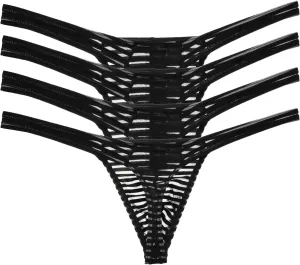 ONEFIT Men's Striped Briefs Mesh Translucent Thongs Low Waist Briefs U Convex New T Pants…