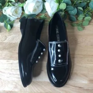 Opening Ceremony Leah Imitation Pearl Loafer, Size 38 EU - Black