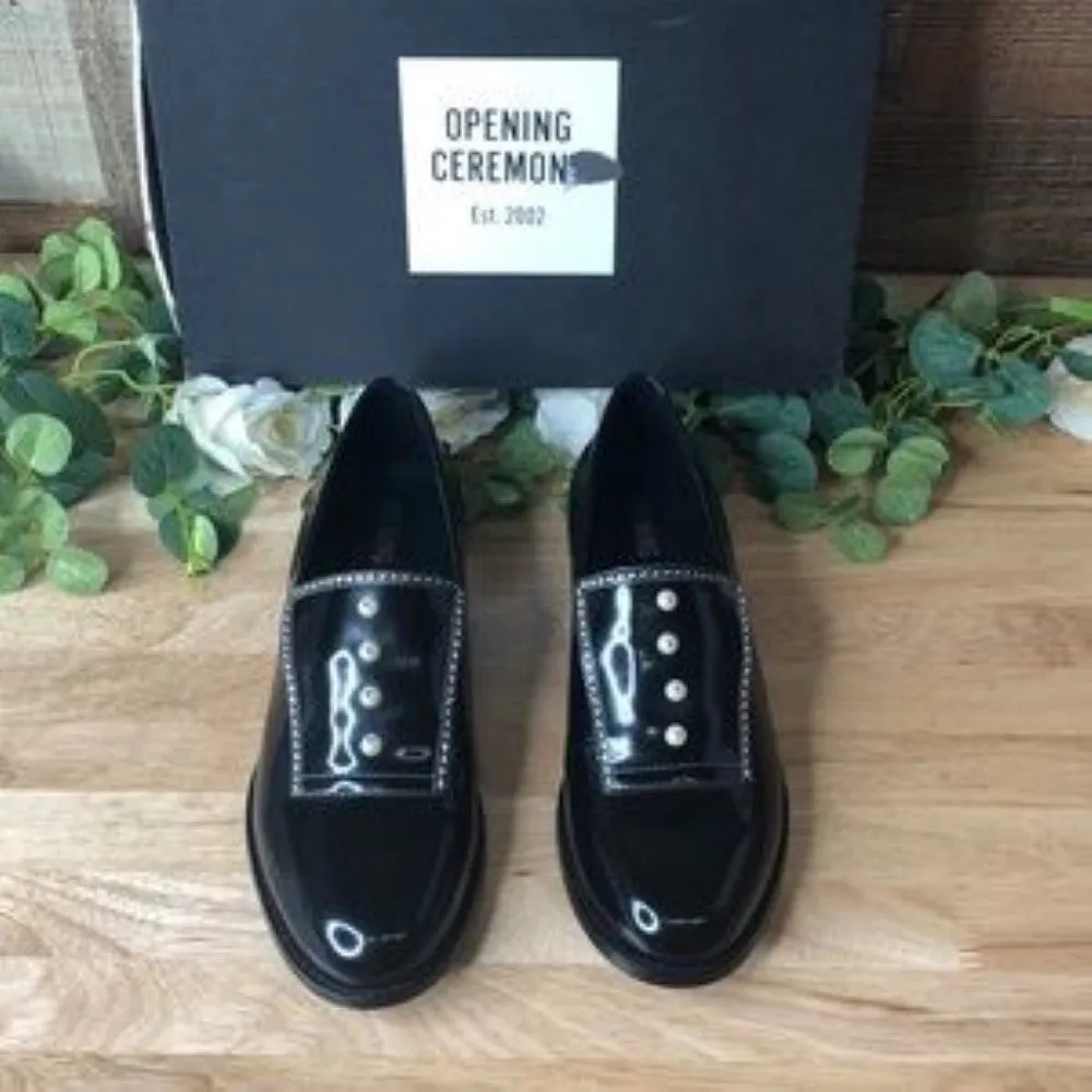 Opening Ceremony Leah Imitation Pearl Loafer, Size 38 EU - Black