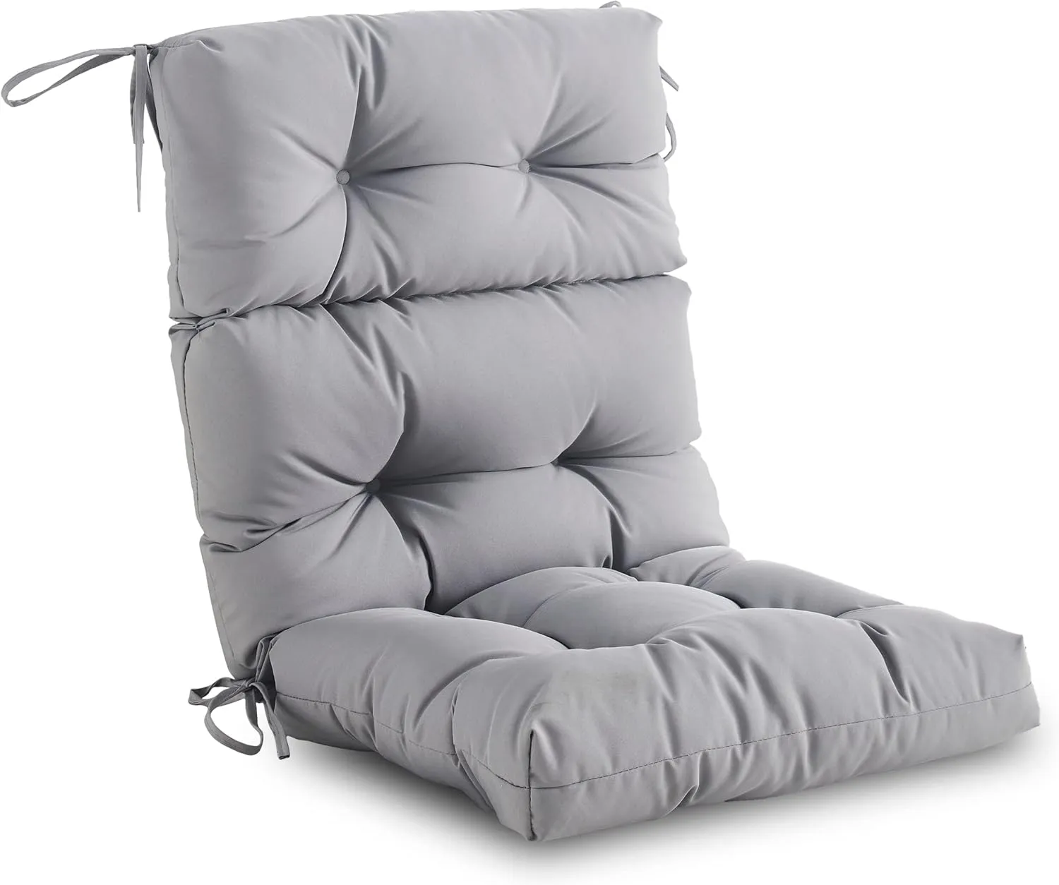 Outdoor/Indoor High Back Chair Cushion - Waterproof All-Weather Stuffed High Rebound Foam Adirondack Seat/Back for Outdoor Furniture, Grey