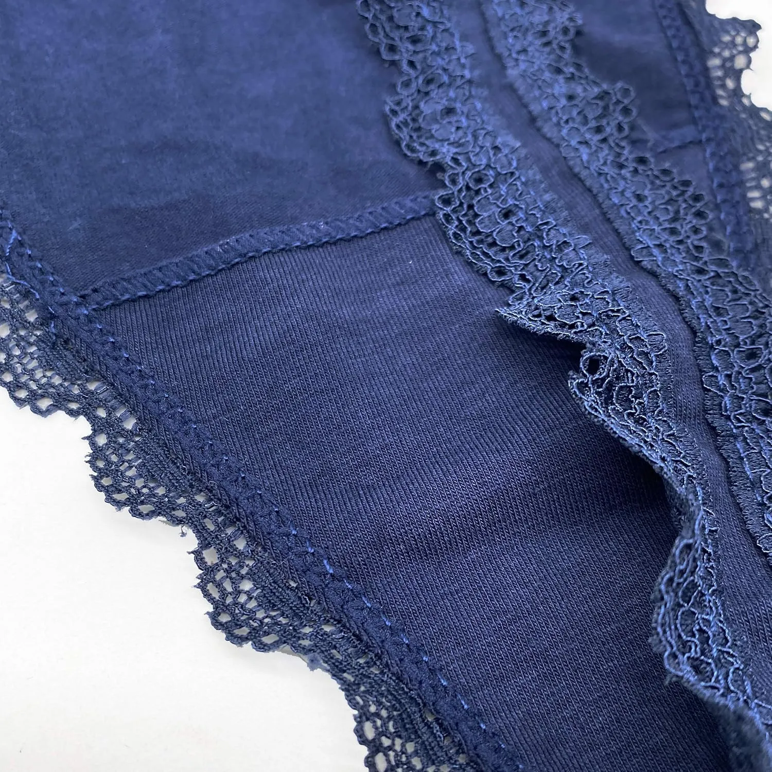 Pack 6 High Waisted Lace Thong for Women Cotton Underwear Plus Size High Rise Retro Tummy Control Thongs Panties