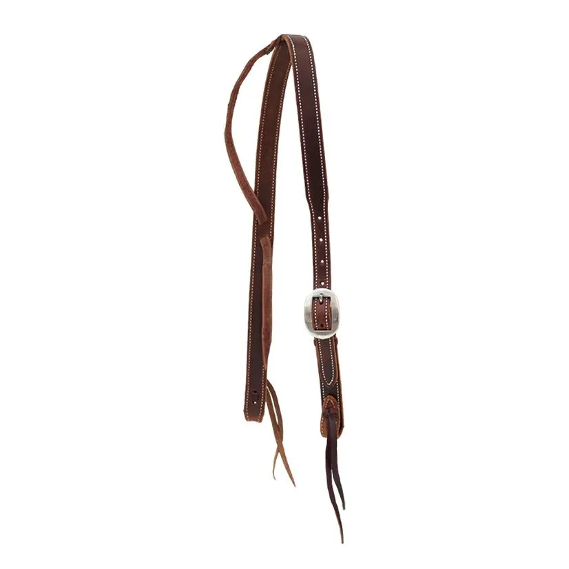 Partrade Cowboy Tack 1" Tapered Chocolate Harness Leather Slip Ear Headstall