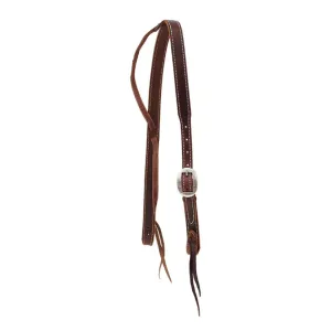 Partrade Cowboy Tack 1" Tapered Chocolate Harness Leather Slip Ear Headstall