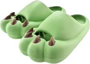 pearlzone Cat Paw Slippers,Cute Funny Animal House Slippers,Non-Slip Pillow Shower Slides,EVA Thick Soft Shower Sandals, Summer Couples Spa Slippers for Indoor and Outdoor