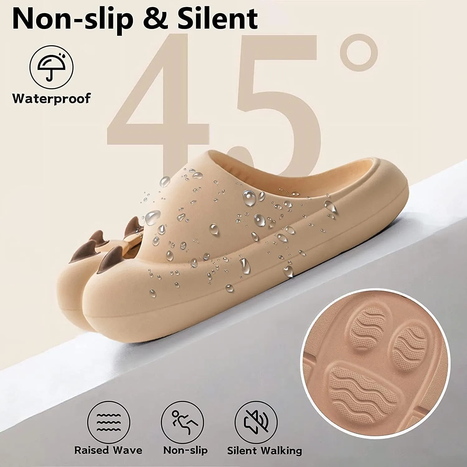 pearlzone Cat Paw Slippers,Cute Funny Animal House Slippers,Non-Slip Pillow Shower Slides,EVA Thick Soft Shower Sandals, Summer Couples Spa Slippers for Indoor and Outdoor