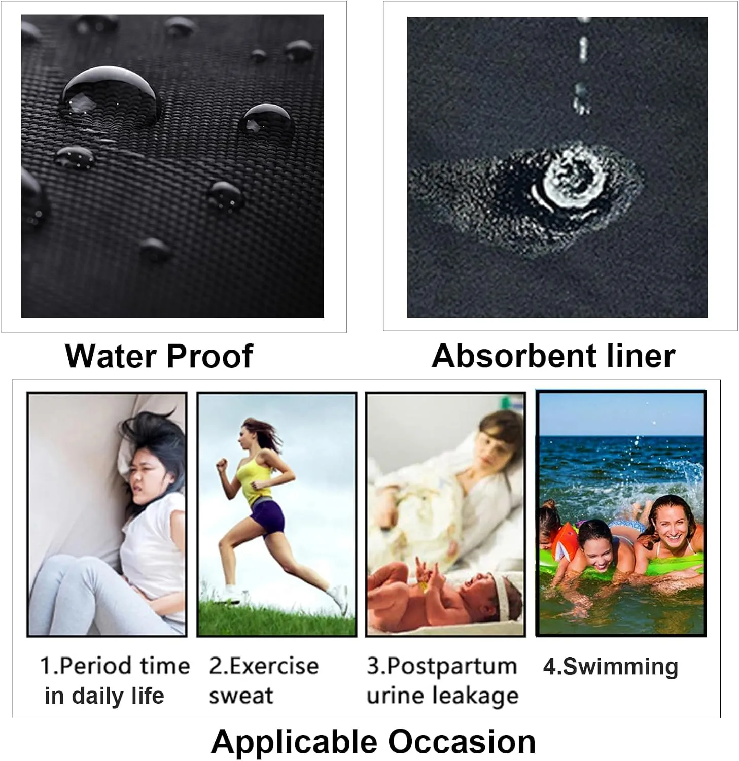 Period Swimwear Swimsuit Bottoms Swim Bottoms Leakproof Bathing Suit Bikini Bottoms for Womens Teens Girls