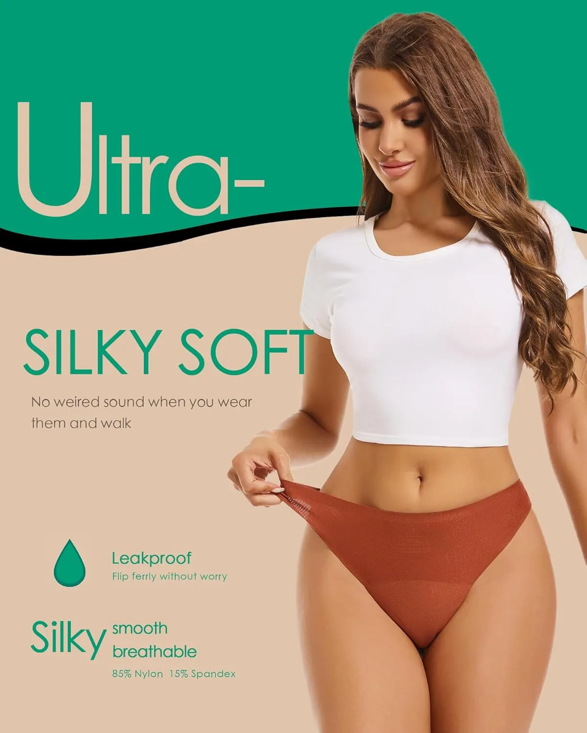 Period Underwear for Women 4 Layers Breathable Period Thong Leak Proof Panties Sexy Period Panties