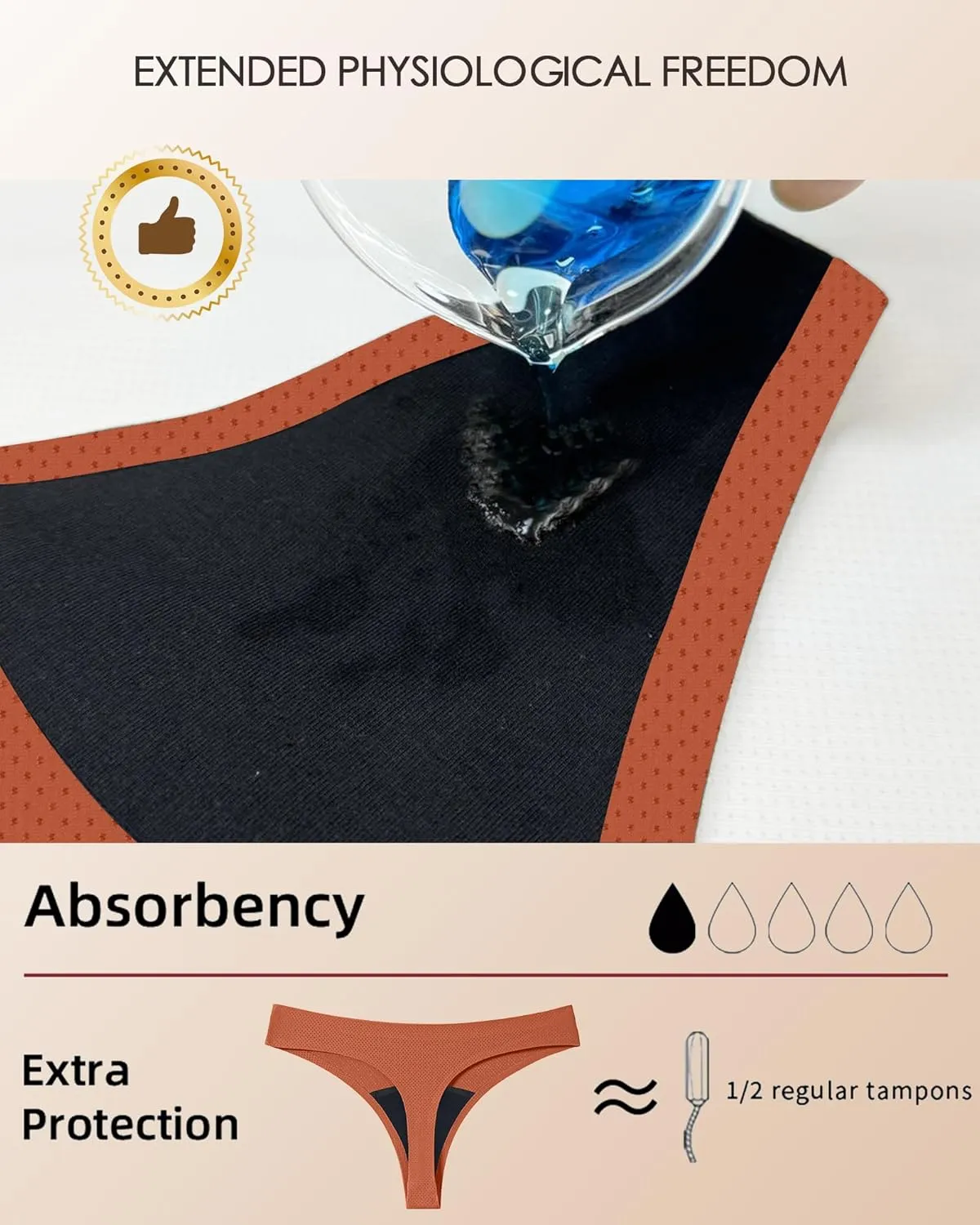 Period Underwear for Women 4 Layers Breathable Period Thong Leak Proof Panties Sexy Period Panties