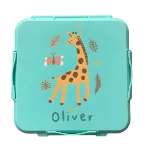 Personalised Mint Lunch Box - Giraffe