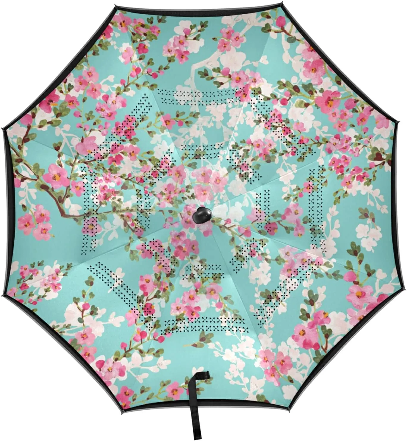Poeticcity Automatic Large Inverted Rain Umbrella, Sun Anti-UV Parasol, Auto Open/Close Two Layer Car Umbrella with Luminous Reflection