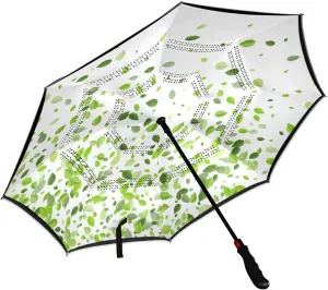 Poeticcity Automatic Large Inverted Rain Umbrella, Sun Anti-UV Parasol, Auto Open/Close Two Layer Car Umbrella with Luminous Reflection