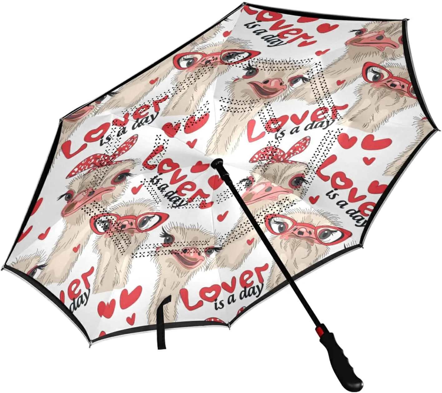 Poeticcity Automatic Large Inverted Rain Umbrella, Sun Anti-UV Parasol, Auto Open/Close Two Layer Car Umbrella with Luminous Reflection