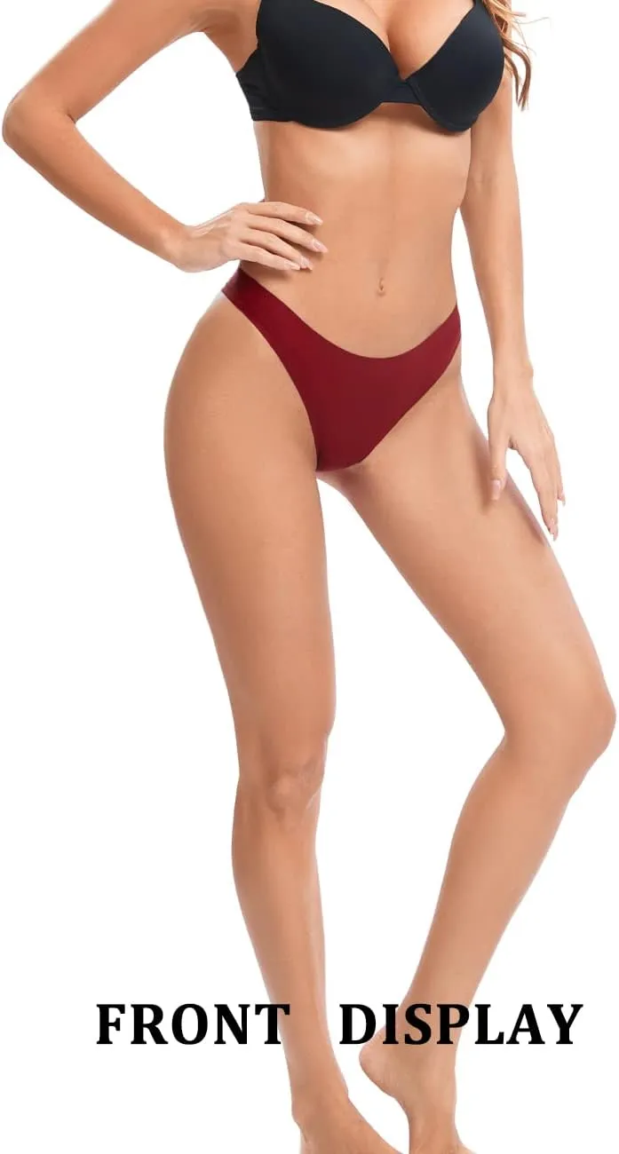 POKARLA Seamless Thongs for Women No Show Underwear Pack of 10