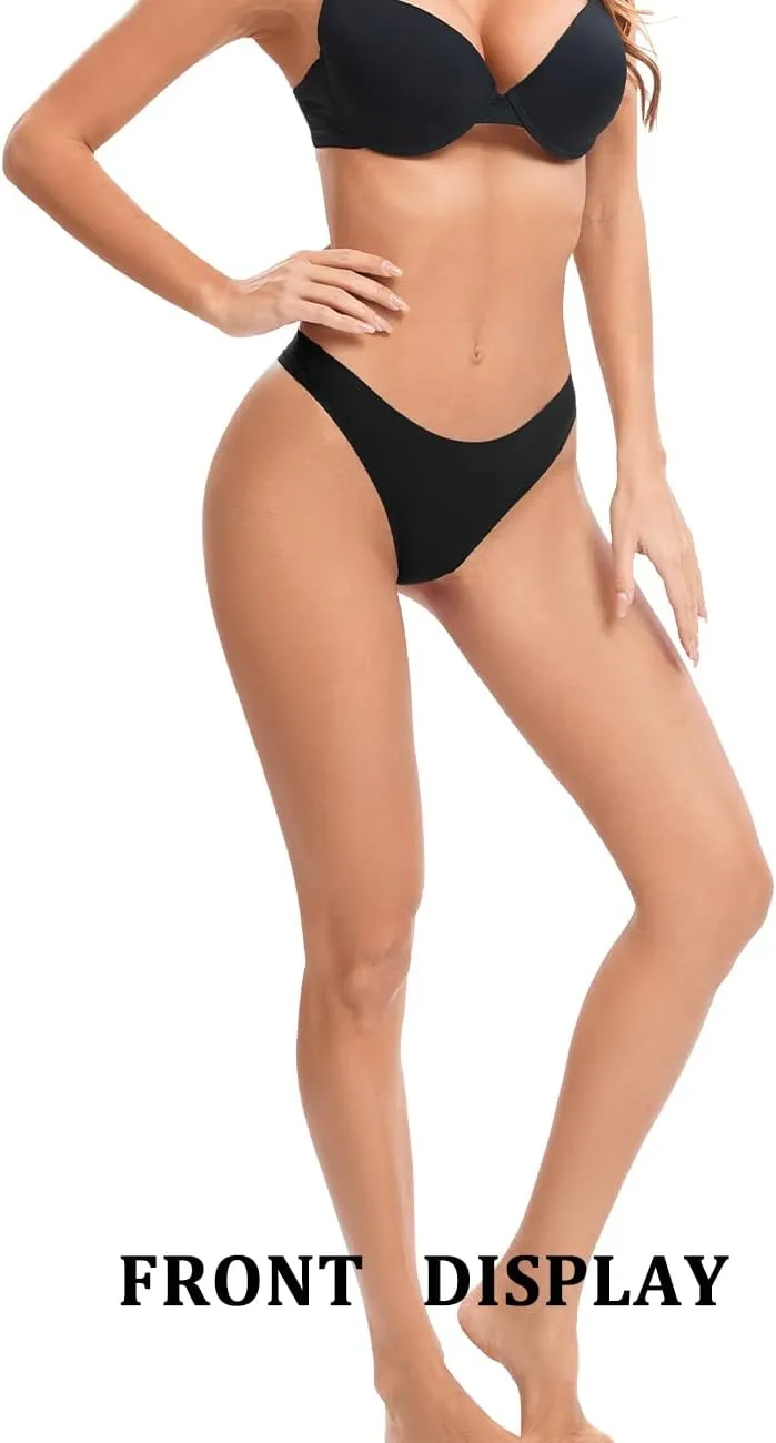 POKARLA Seamless Thongs for Women No Show Underwear Pack of 10