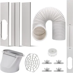 Portable AC Window Vent Kit with 5.9” Exhaust Hose Universal Window Seal Kit for Portable Air Conditioner, Adjustable Portable AC Windows Vent Kit for Sliding Horizontal and Vertical Window