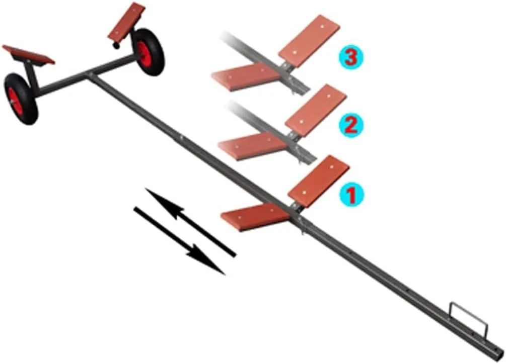 Portable Boat Trailer,Zinc-Coated Steel Bracket Boat Trailer Adjustable Width/Length/Height, 352.74 lb Pounds Load Capacity, Bottom Support Bracket for Boats,Small Motors,Sailing Boats -AA