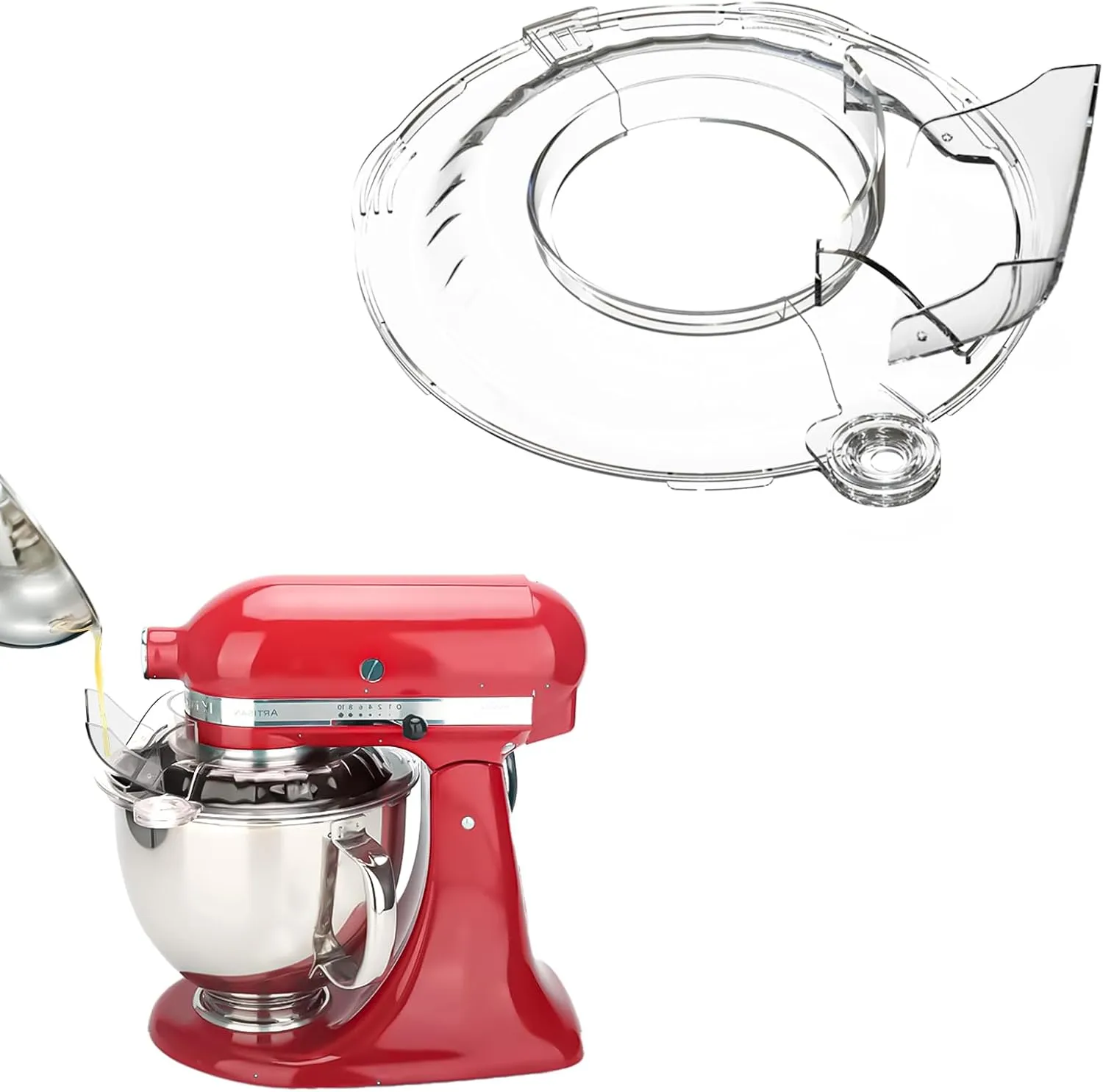 Pouring Shield for KitchenAid Tilt Head 4.5-5QT Stainless Steel (Only),Safety Pouring Shield,Splatter Guard for kitchenaid mixer bowl,Kitchen Aid Stand Mixers,kitchen aid Accessories and Attachments