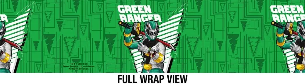Power Rangers: Dino Fury OFFICIAL Green Ranger Character 30 oz Travel Tumbler, Stainless Steel, Vacuum Insulated with Leak Resistant Slide-Lock Lid