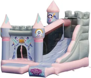 Princess Enchanted Castle Bounce House with Slide | Inflatable Bouncer | Blower, Carry Bag, Stakes Included | Quick Inflate, Easy Setup, Family Backyard use, Fun for Kids