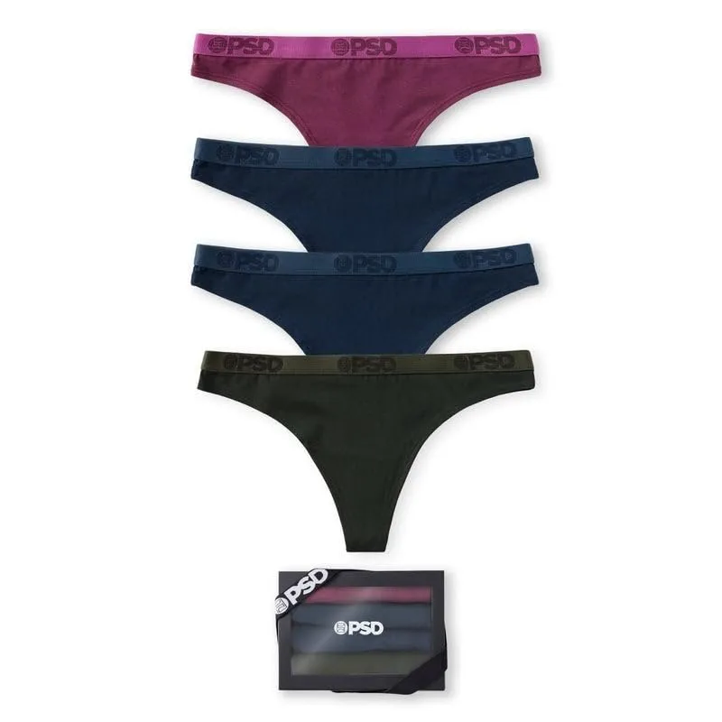 PSD Underwear Women's Modal Mood Thong 4-Pack Box