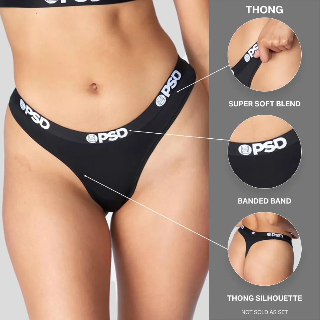 PSD Women's Playboy Thong - Minimal Coverage Women's Underwear - Comfortable Stretch Panties for Women