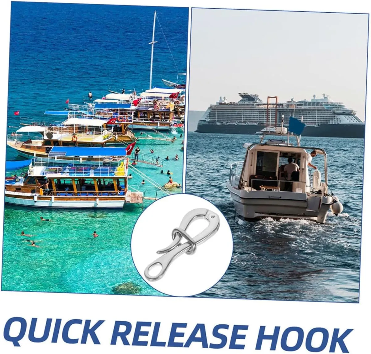 Quick Release Hook Convenient Boat Hook Portable Boat Hook Sailing Boat Yacht Hook Stainless Hook Heavy