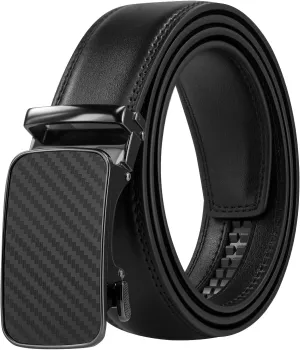 Ratchet Belts for Men, Dress Ratchet Belt Genuine Leather 1 3/8", Mens Belt with Automatic Alloy Buckle