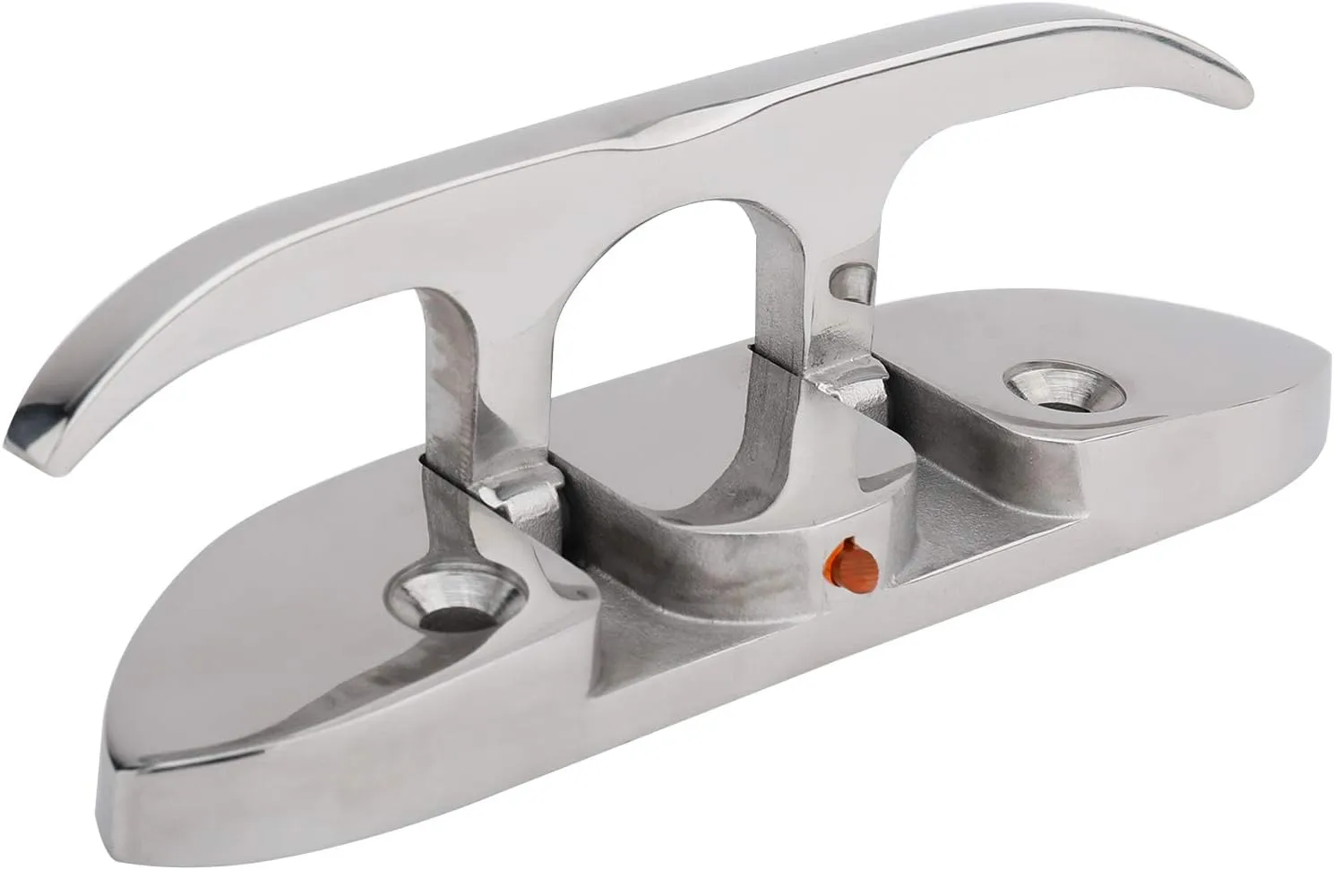 RealPlus Boat Foldable Cleat 316 Stainless Steel Flip-up Dock Cleat with Fastener, Silver