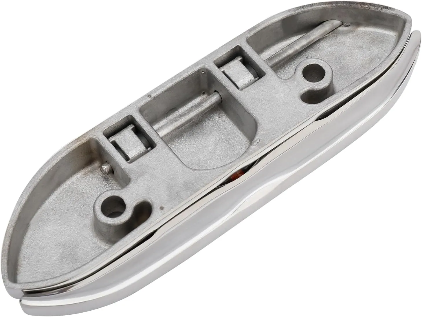 RealPlus Boat Foldable Cleat 316 Stainless Steel Flip-up Dock Cleat with Fastener, Silver