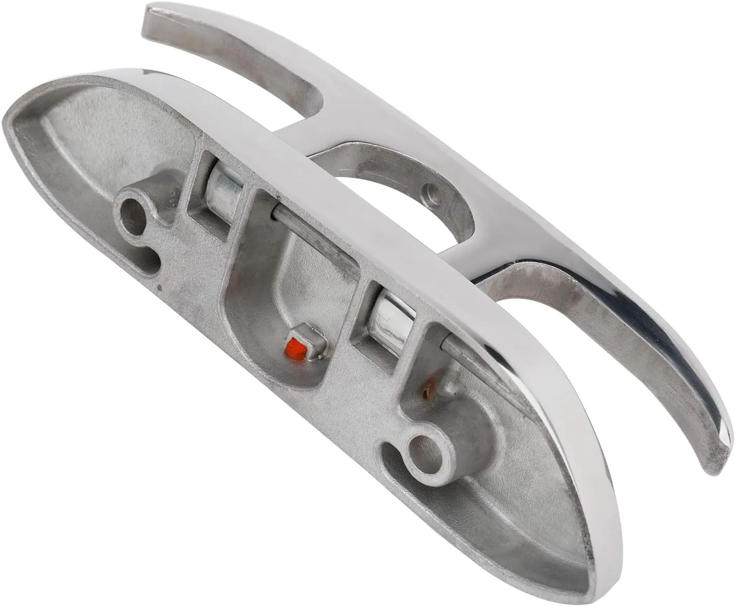 RealPlus Boat Foldable Cleat 316 Stainless Steel Flip-up Dock Cleat with Fastener, Silver
