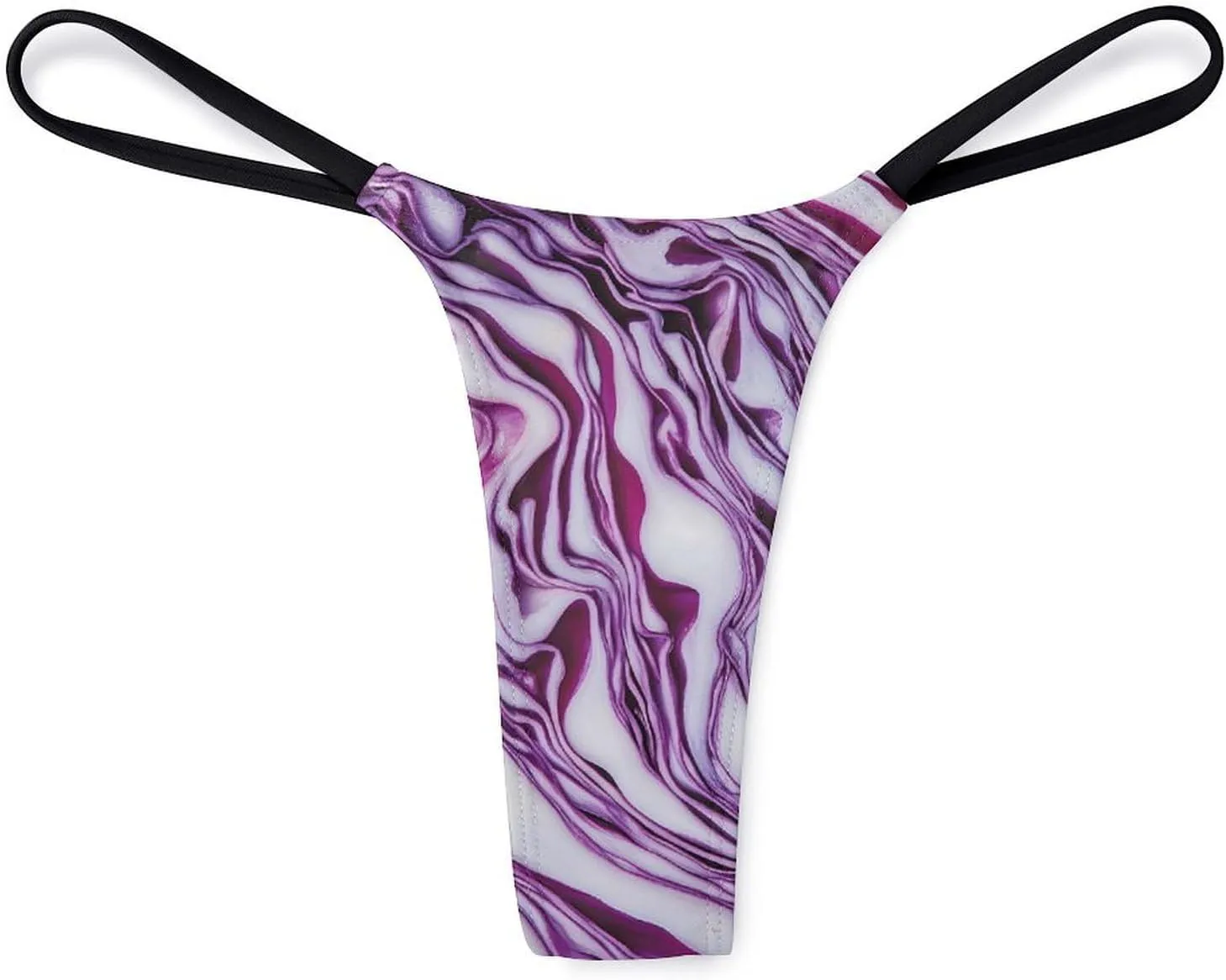 Red Cabbage Sliced Texture Women's G-Strings Thongs Sexy Low Rise Underwear No Show T-Back Panties