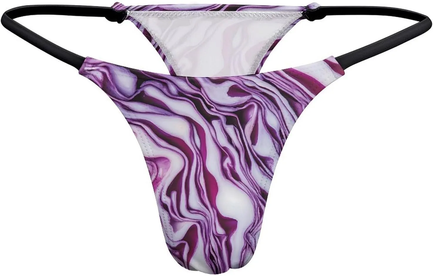 Red Cabbage Sliced Texture Women's G-Strings Thongs Sexy Low Rise Underwear No Show T-Back Panties