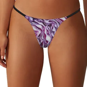 Red Cabbage Sliced Texture Women's G-Strings Thongs Sexy Low Rise Underwear No Show T-Back Panties