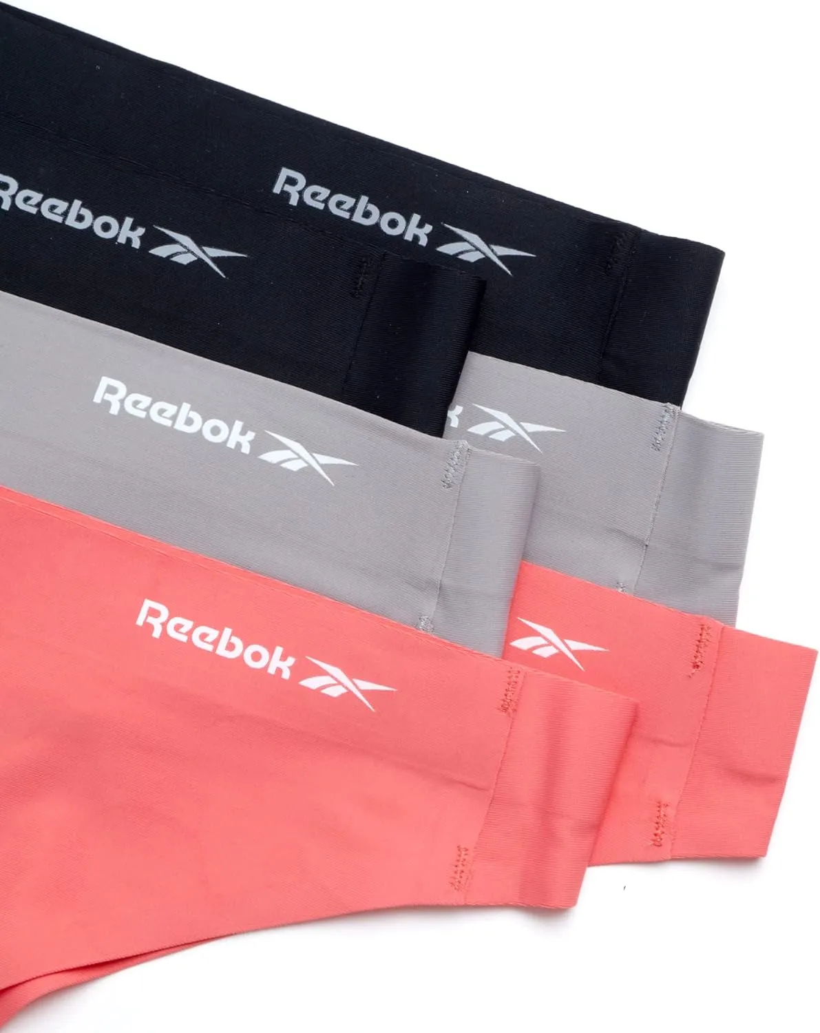 Reebok Women's Thong Underwear - 3 Pack or 6 Pack Performance Stretch Sexy Seamless Thong Panties for Women (Sizes: S-XL)