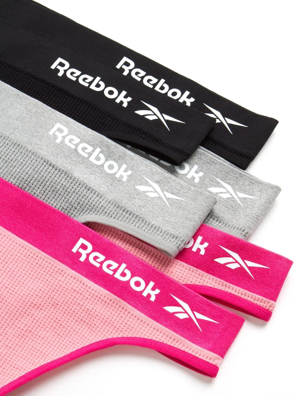 Reebok Women's Thongs - 6 Pack Performance Seamless Thongs for Women Sexy Panties - Breathable Underwear for Women (S-XL)