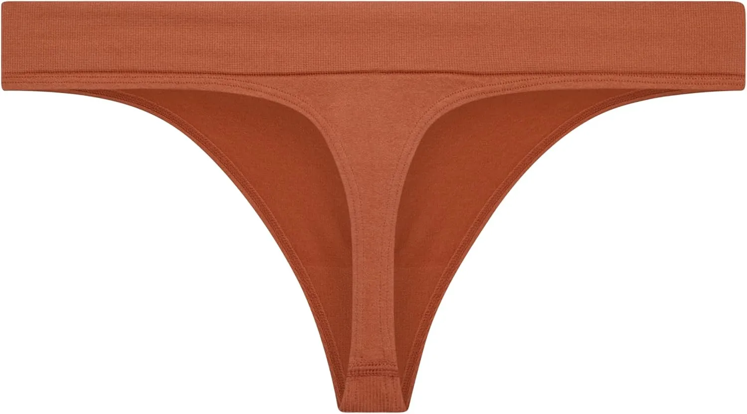 Reebok Women's Thongs - 6 Pack Performance Seamless Thongs for Women Sexy Panties - Breathable Underwear for Women (S-XL)